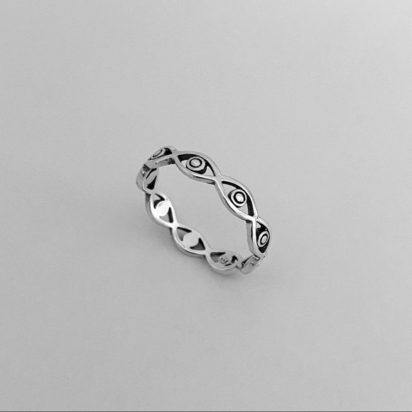 Sterling Silver Eternity All Seeing Eye Ring, Evil Eye Ring, Protection Rings - Picture 14 of 14
